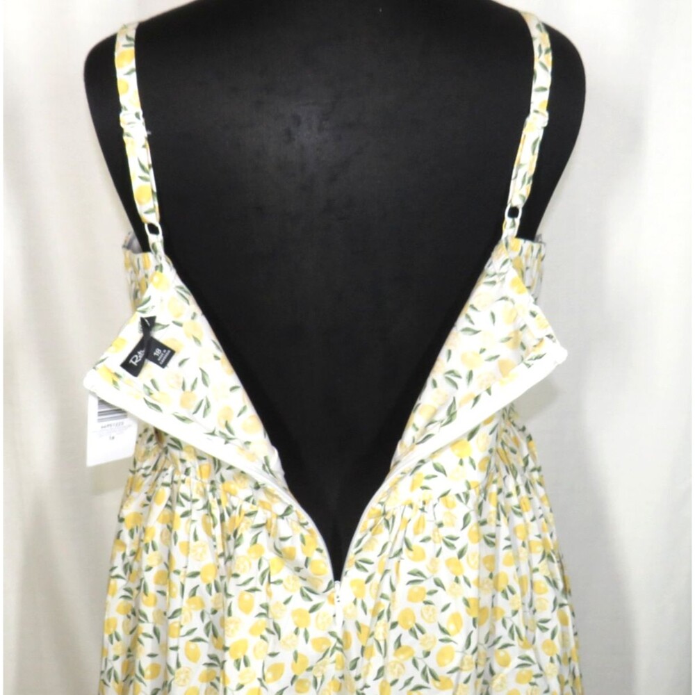Torrid Retro Chic Lemon Print Cotton Blend Fit Flare Side Pocket Dress Size 18 - Picture 6 of 11